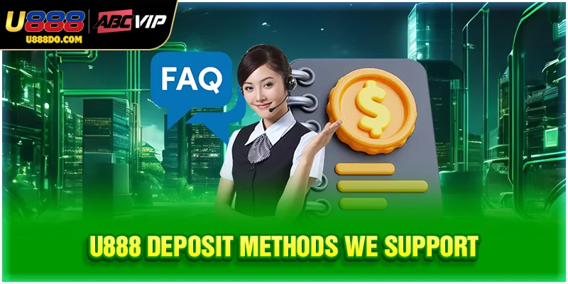 U888 deposit methods we support